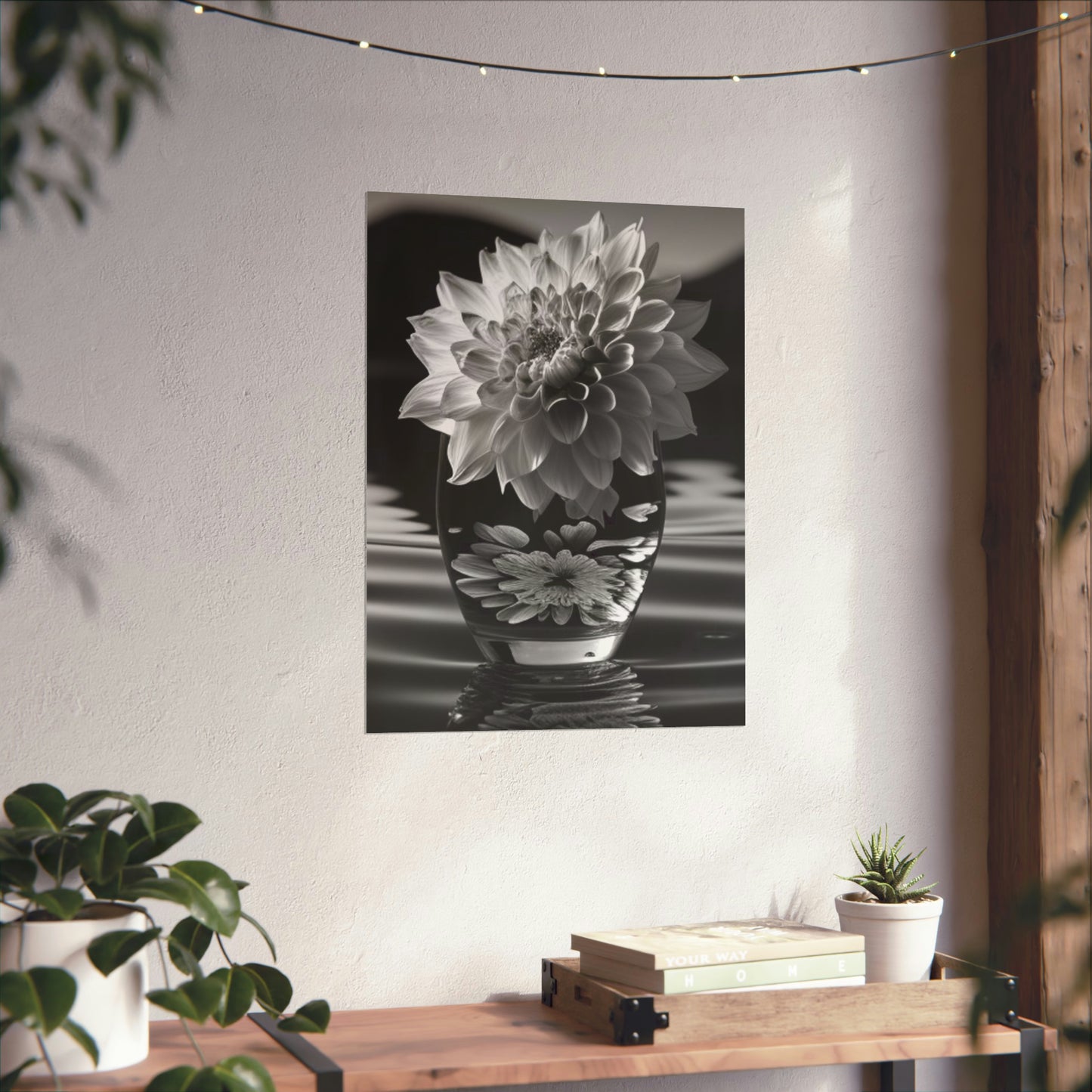 Premium Matte Vertical Posters White Dahlia 4