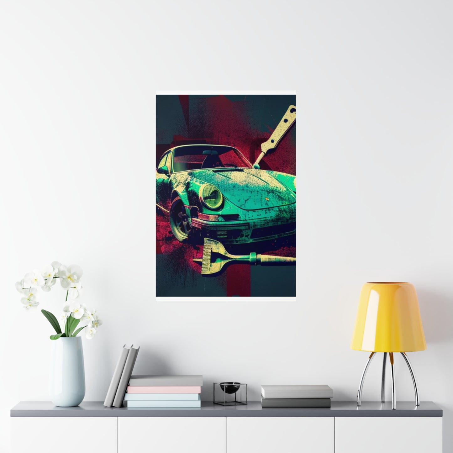 Premium Matte Vertical Posters Porsche Abstract 4