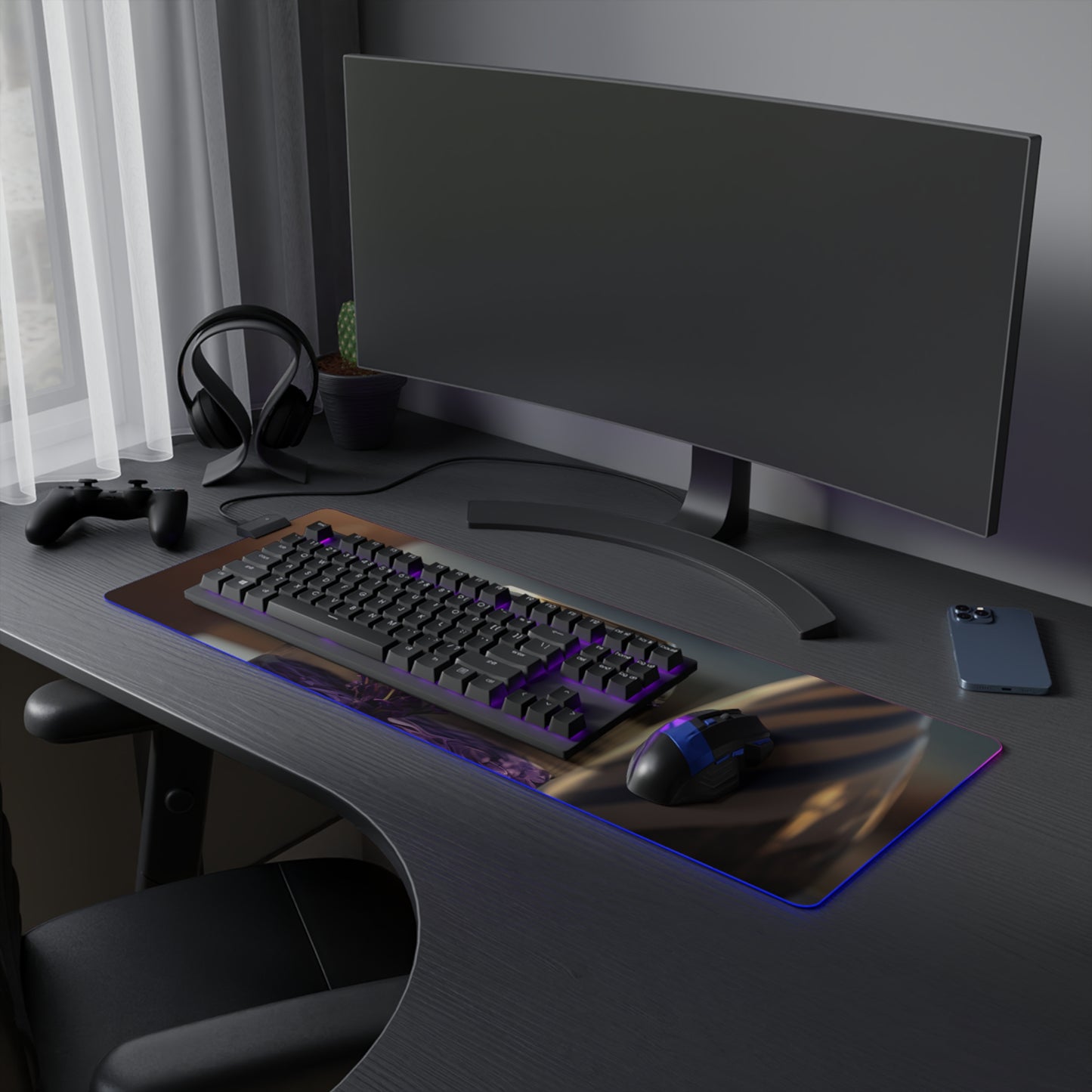 LED Gaming Mouse Pad Lavender in a vase 1