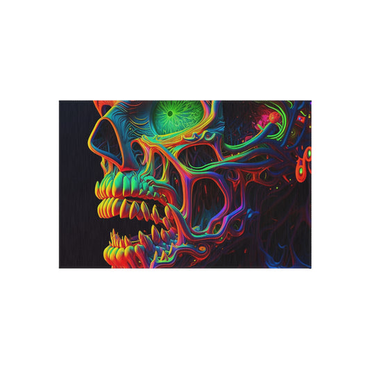 Outdoor Rug  Florescent Skull Death 1