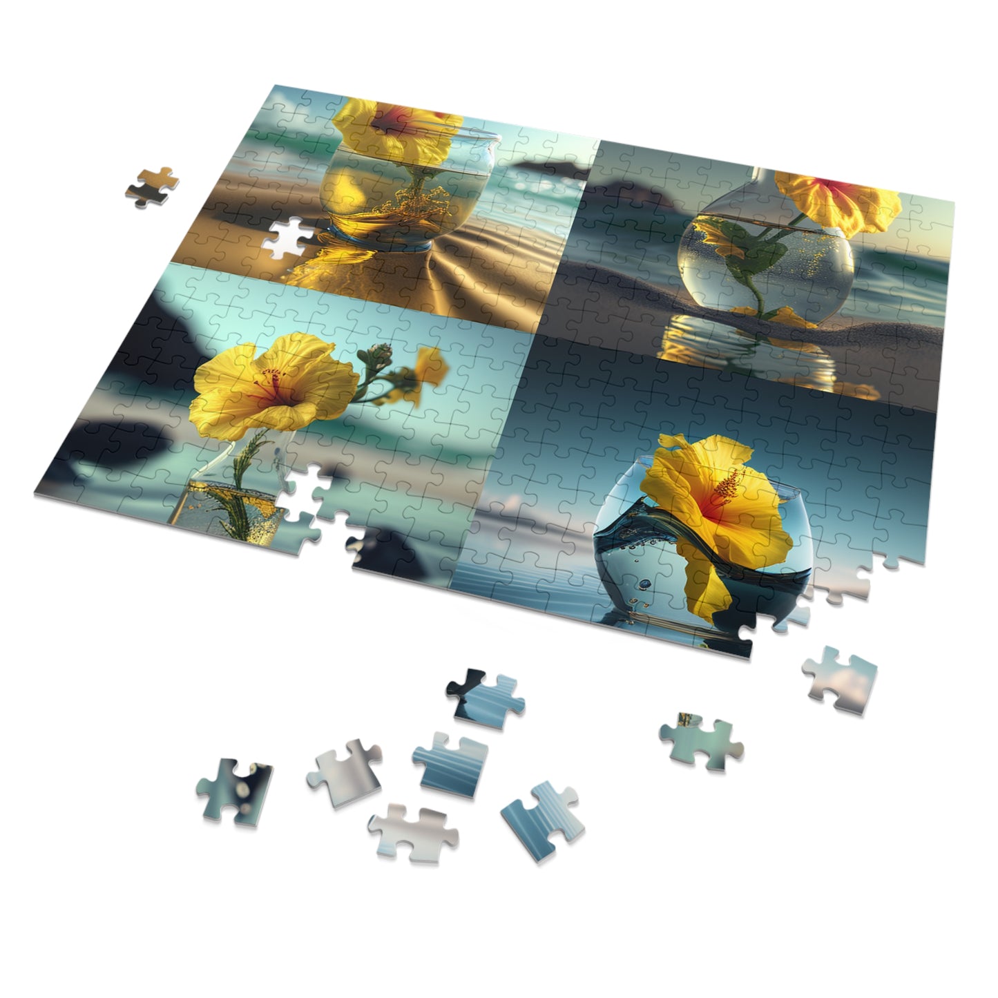 Jigsaw Puzzle (30, 110, 252, 500,1000-Piece) Yellow Hibiscus glass 5