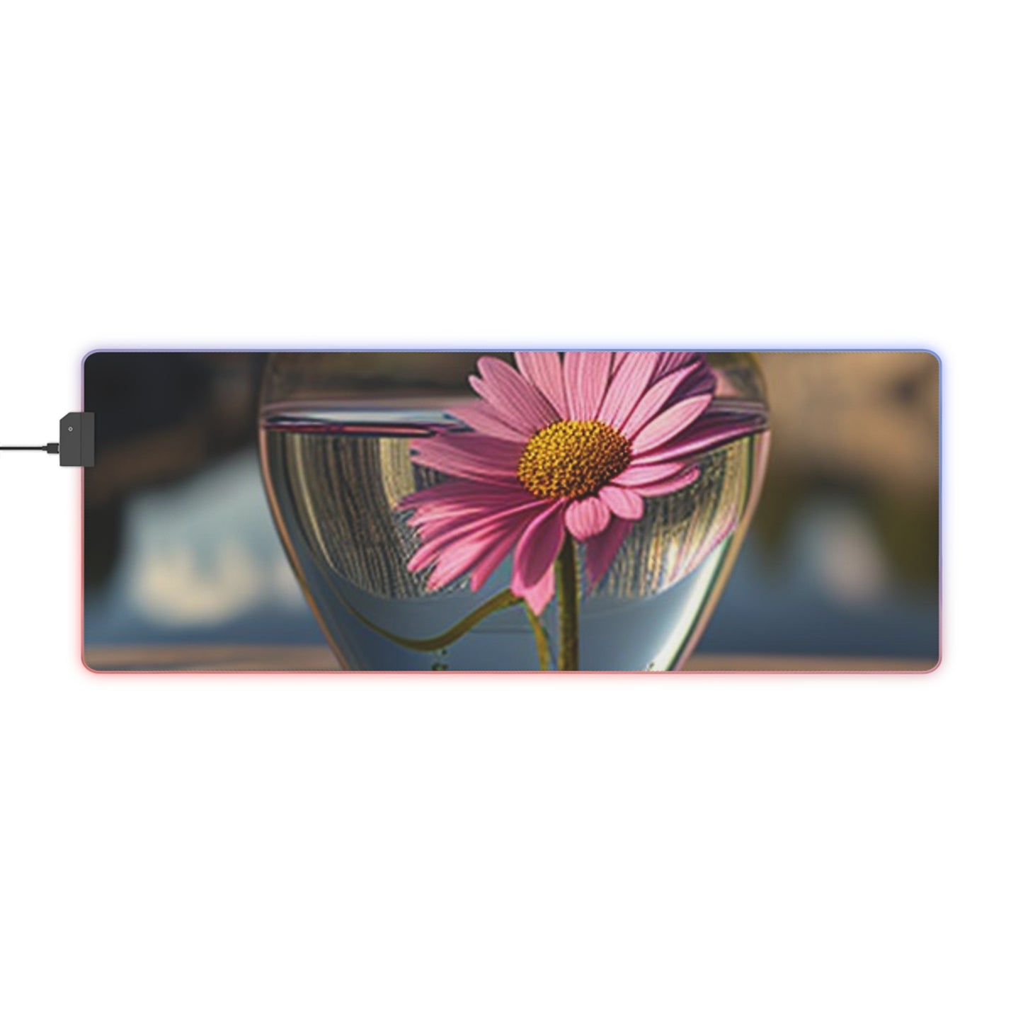 LED Gaming Mouse Pad Pink Daisy 3