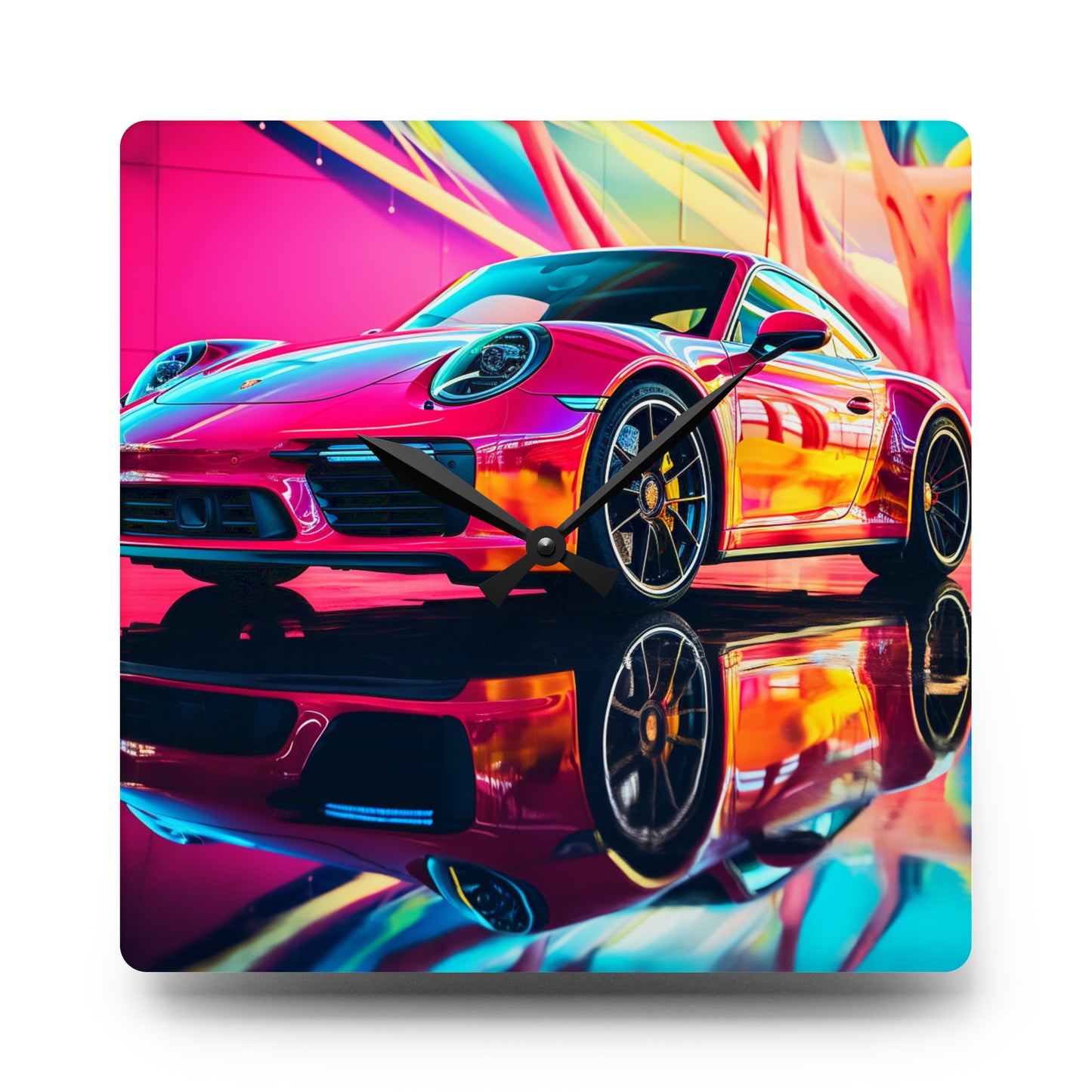 Acrylic Wall Clock Macro Porsche 4