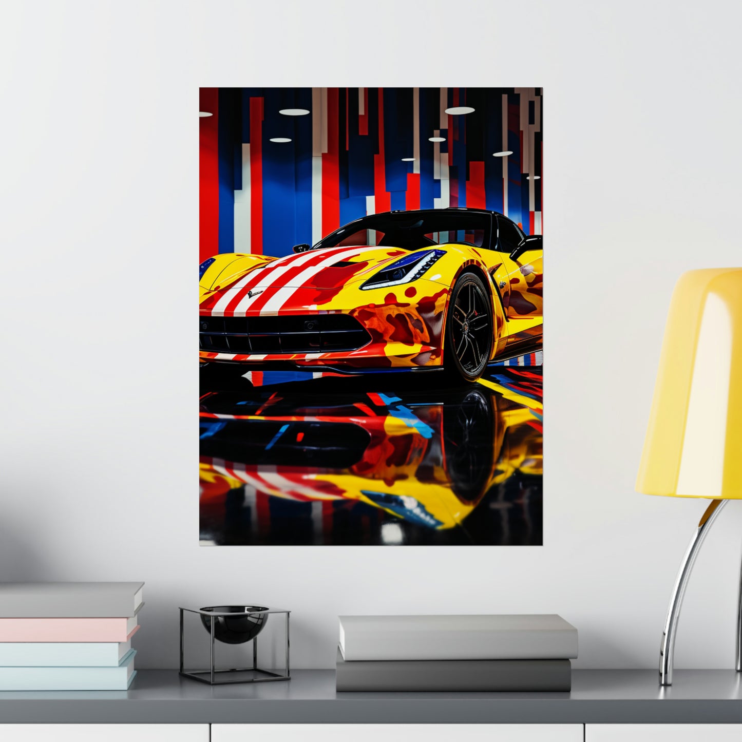 Premium Matte Vertical Posters Macro Flag Ferrari 4