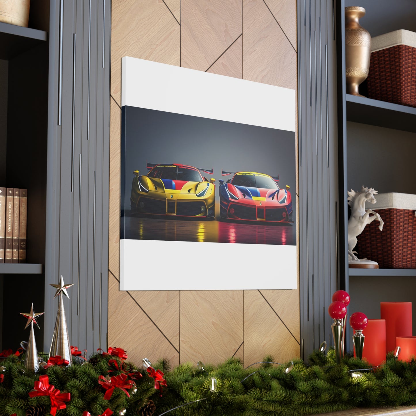 Canvas Gallery Wraps Ferrari Red Blue 1