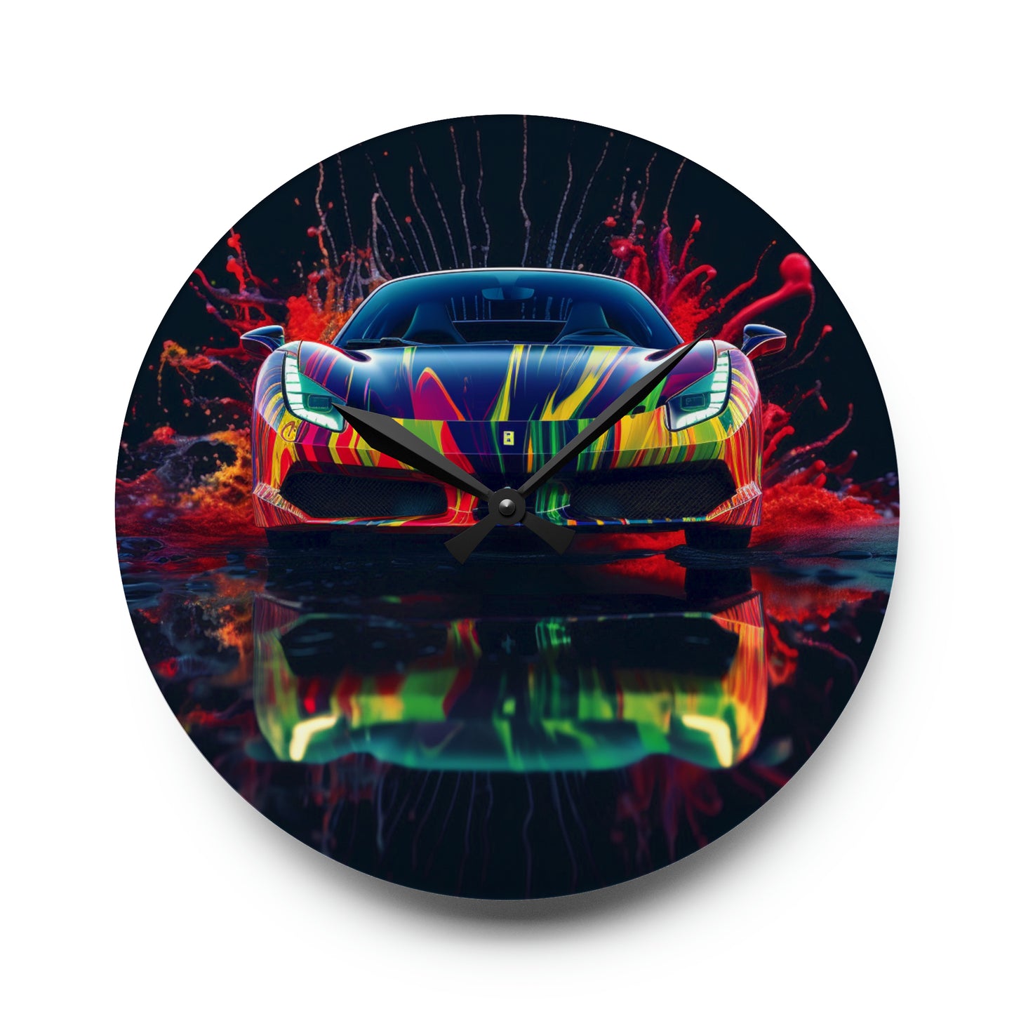 Acrylic Wall Clock Ferrari Fusion Water 1