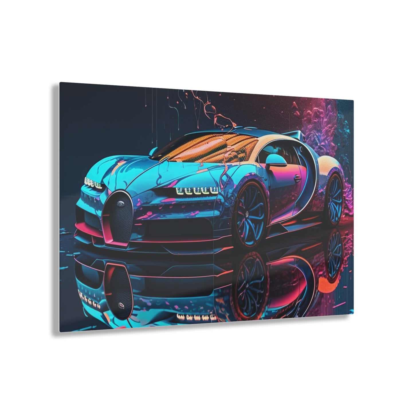 Acrylic Prints Bugatti Neon Chiron 4