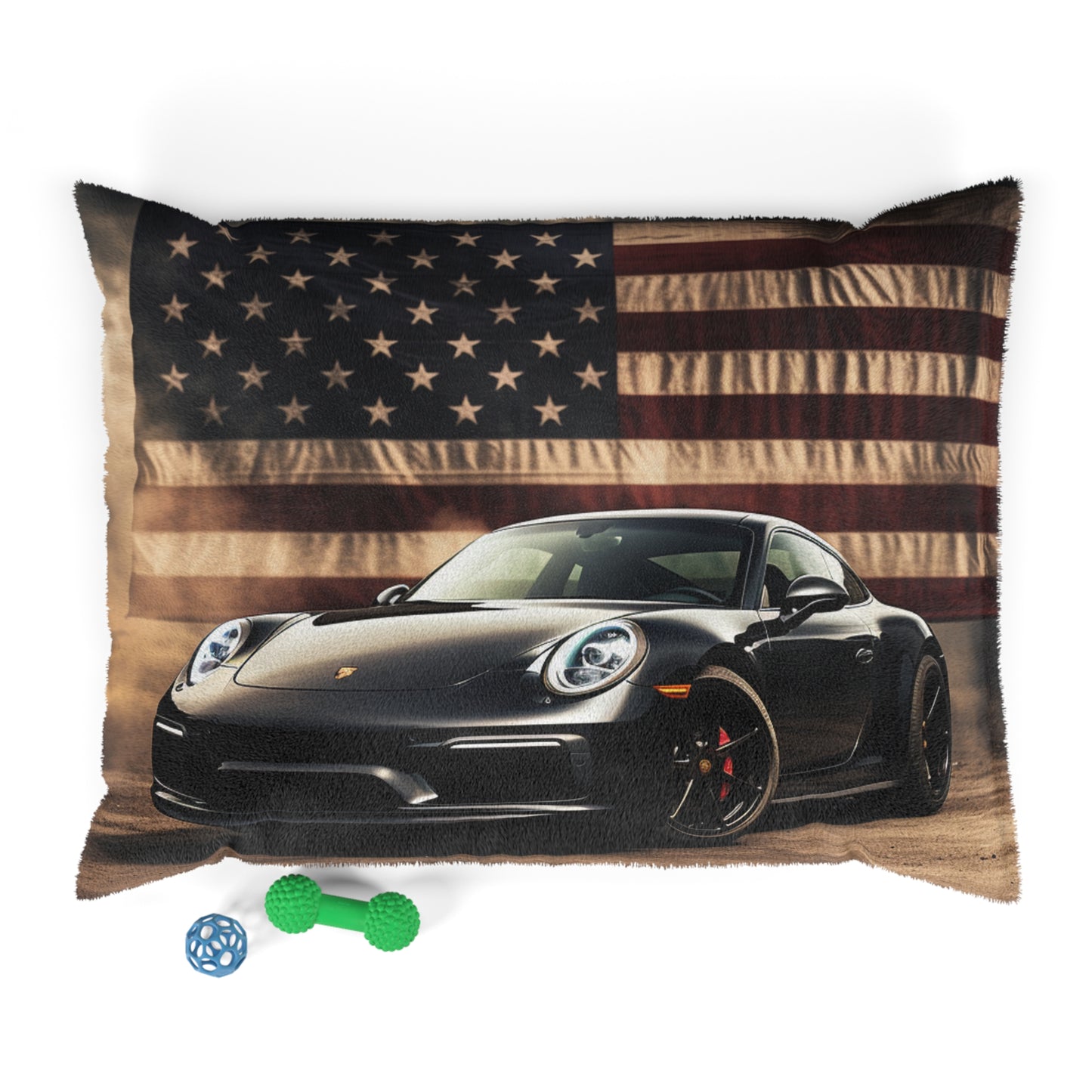 Pet Bed American Flag Background Porsche 4