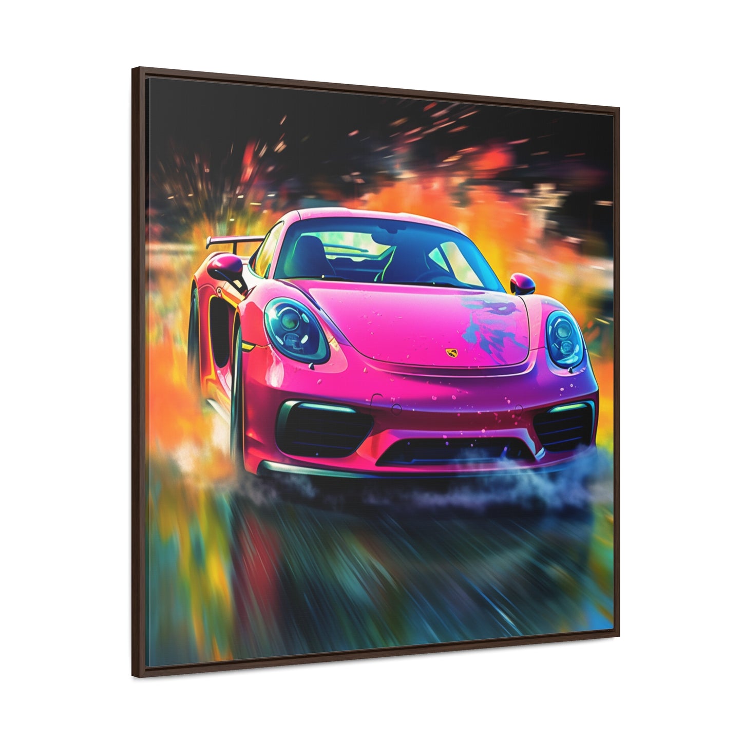 Gallery Canvas Wraps, Square Frame Pink Porsche water fusion 4