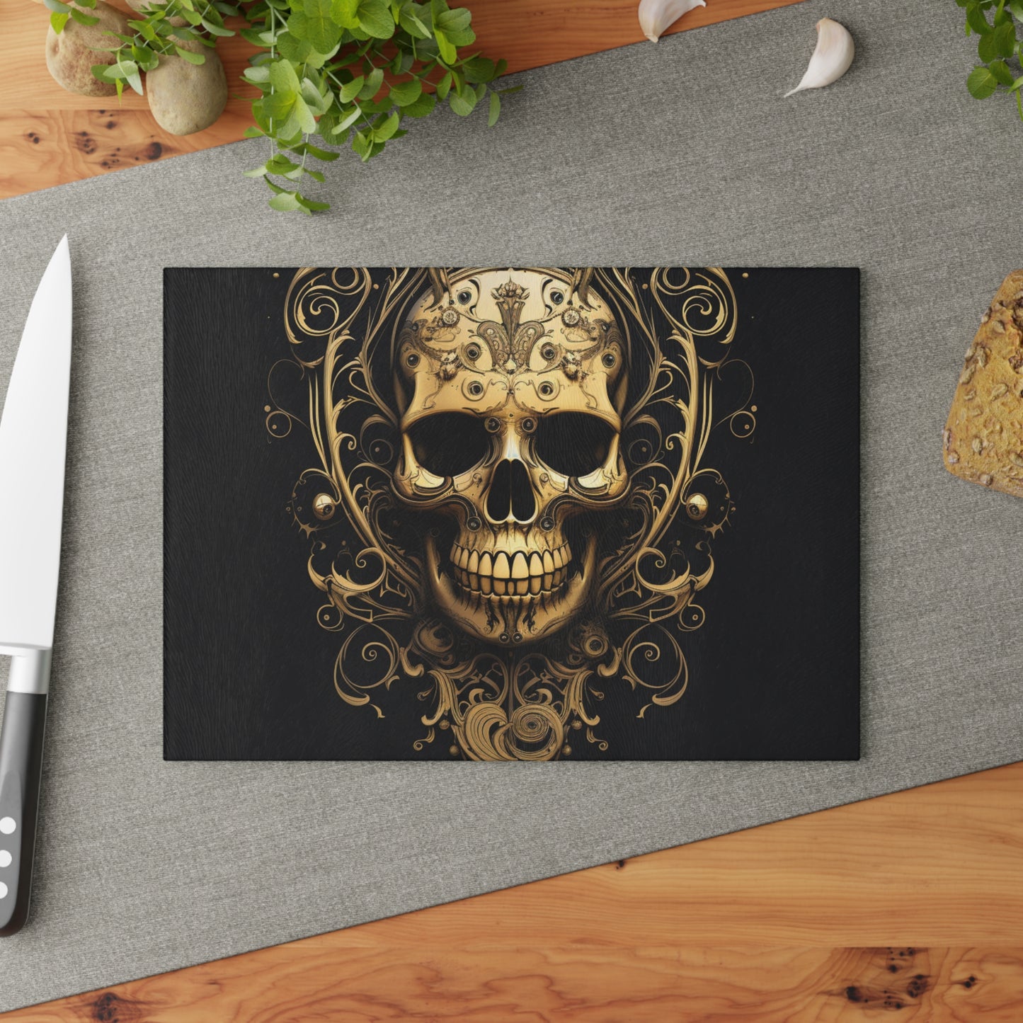 Glass Cutting Board Skull Treble Clef 3