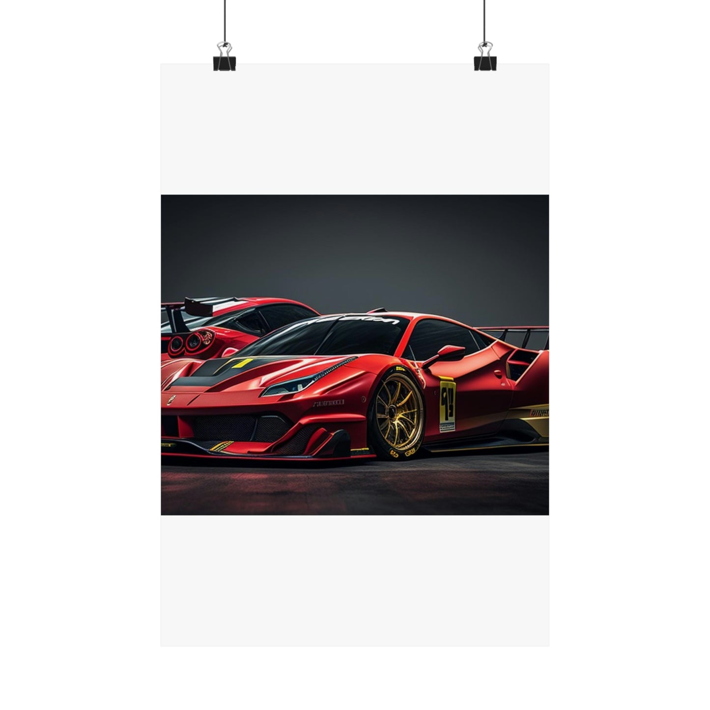 Premium Matte Vertical Posters Ferrari Red 3