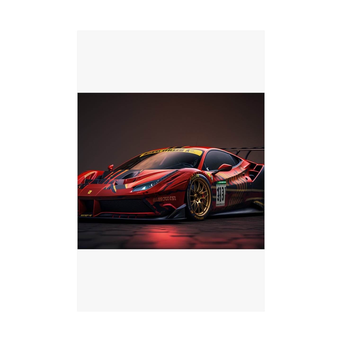 Premium Matte Vertical Posters Ferrari Red 1