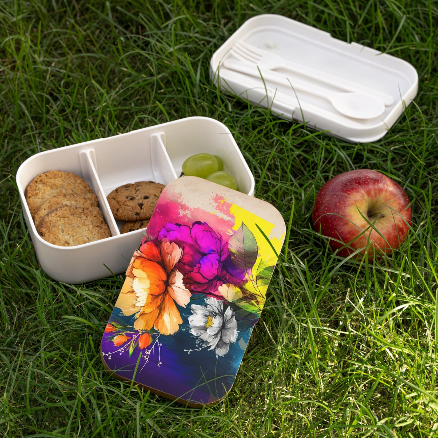 Bento Lunch Box Bright Spring Flowers 4