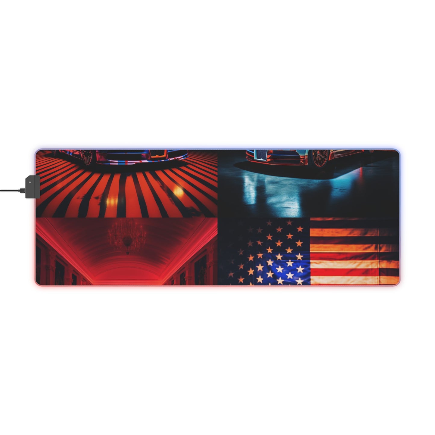 LED Gaming Mouse Pad Macro Bugatti American Flag 5