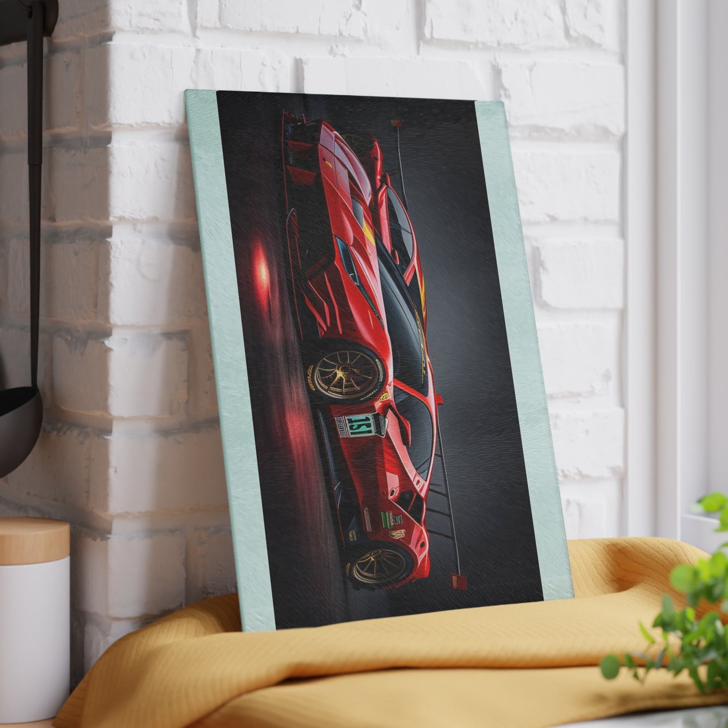 Glass Cutting Board Ferrari Red 2