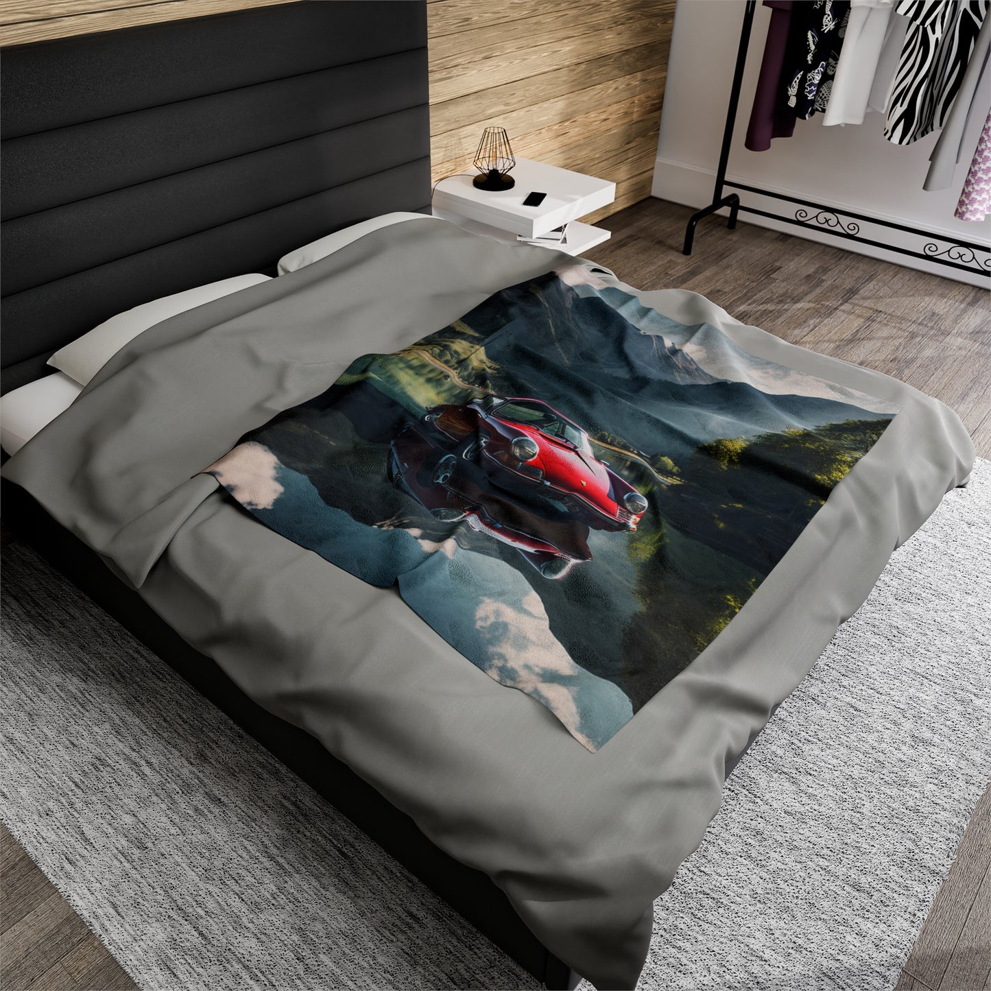 Velveteen Plush Blanket Porsche Lake 3