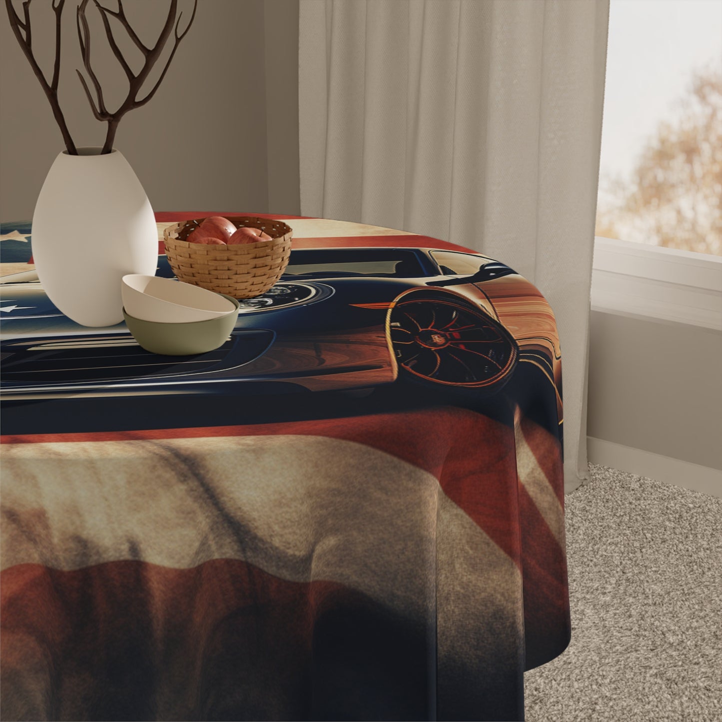 Tablecloth Abstract American Flag Background Porsche 3