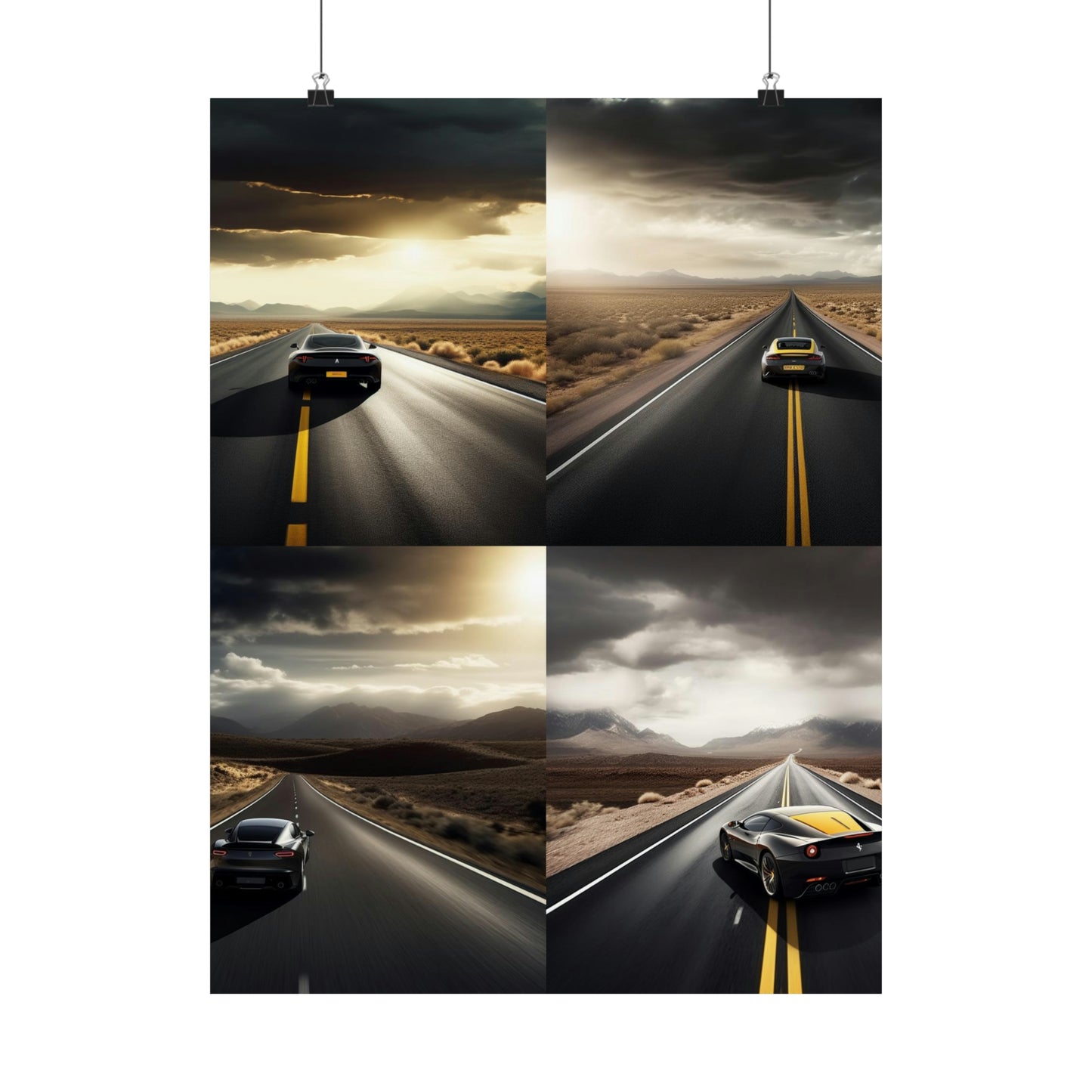 Premium Matte Vertical Posters Ferrari Road 5