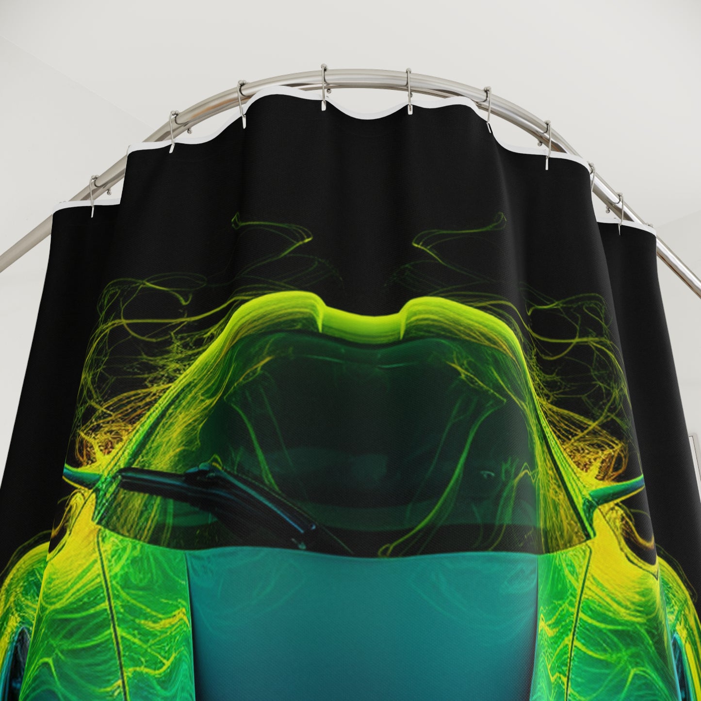 Polyester Shower Curtain Ferrari Neon 2