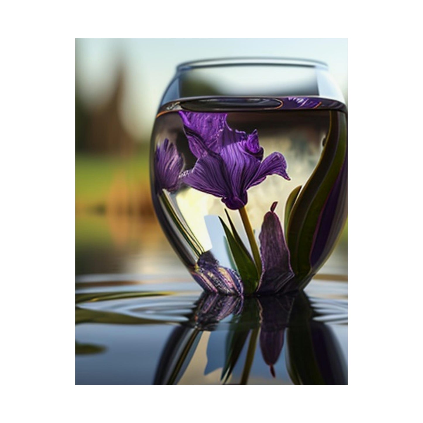 Premium Matte Vertical Posters Purple Iris in a vase 3