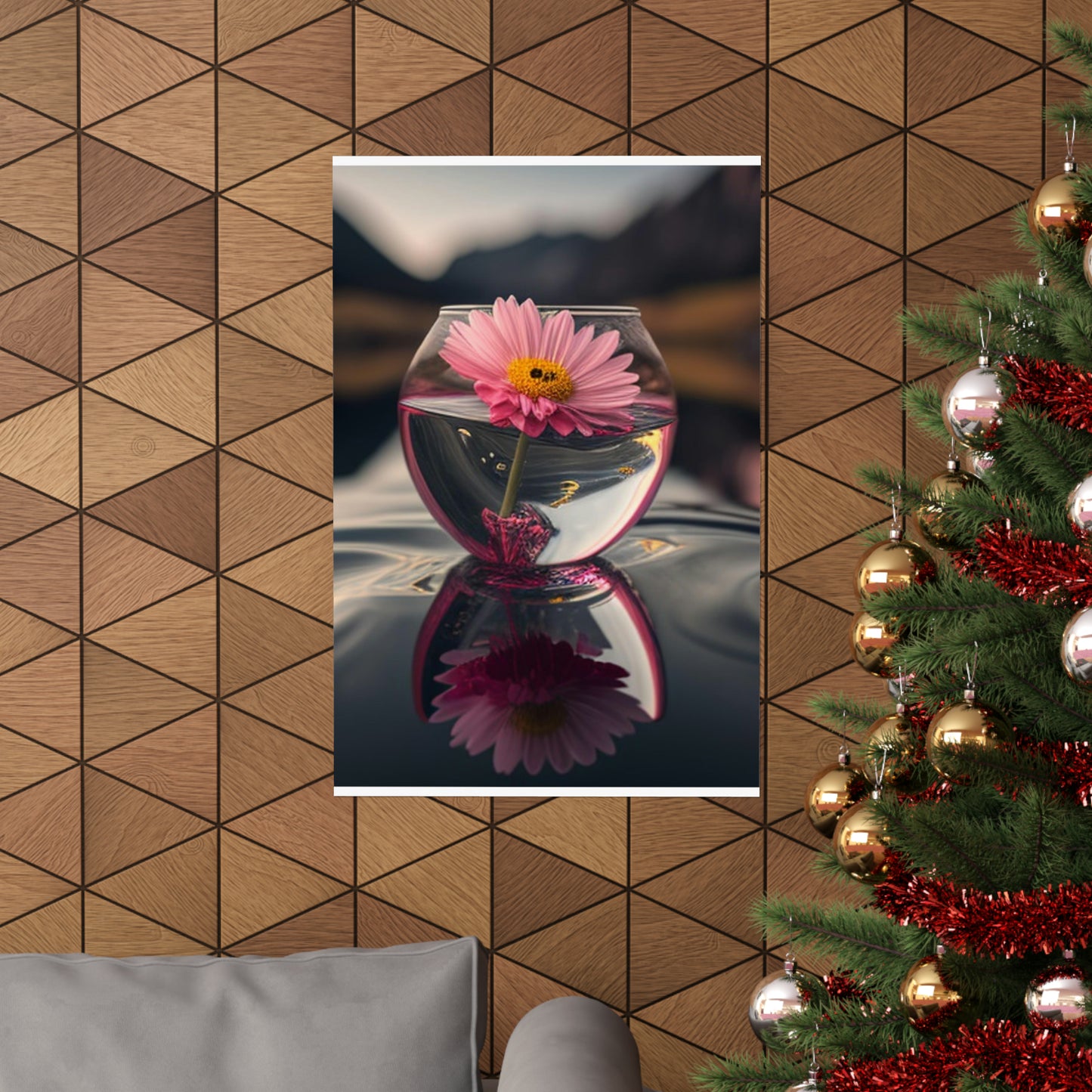 Premium Matte Vertical Posters Pink Daisy 1