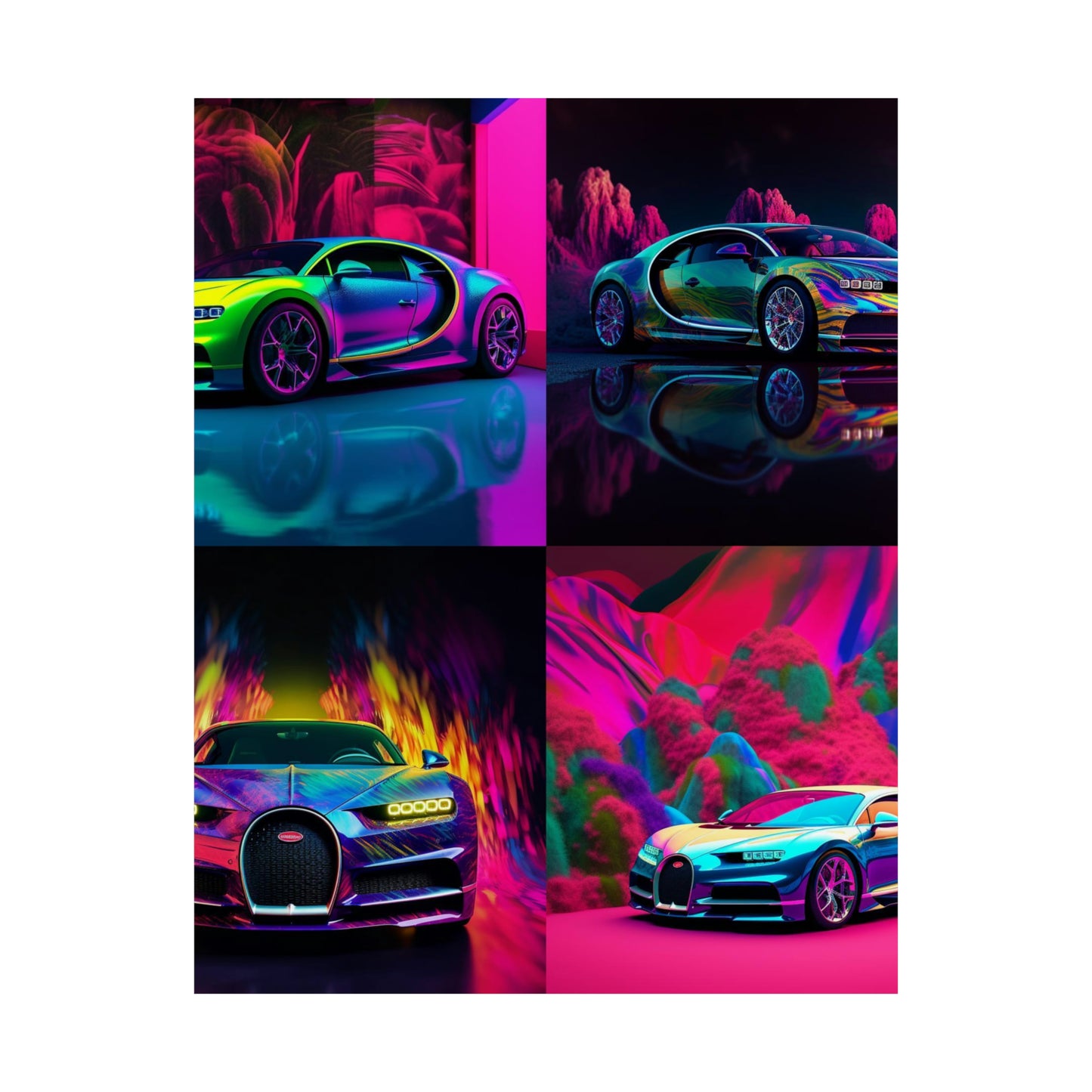 Premium Matte Vertical Posters Florescent Bugatti Flair 5