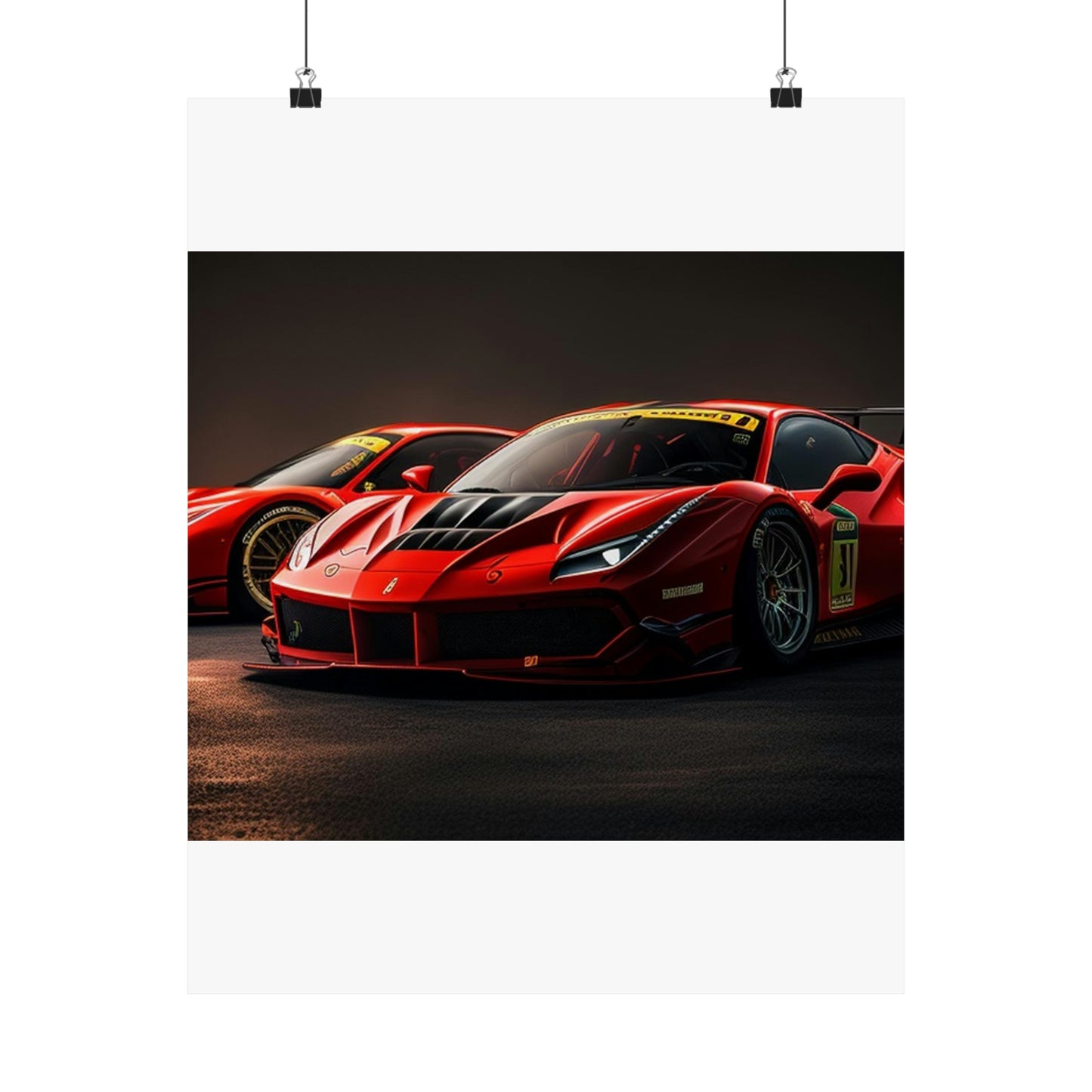 Premium Matte Vertical Posters Ferrari Red 4