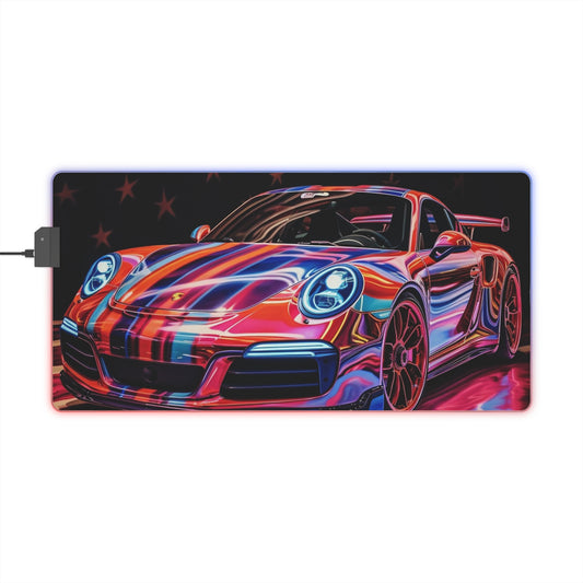 LED Gaming Mouse Pad American Flag Colored Porsche 3