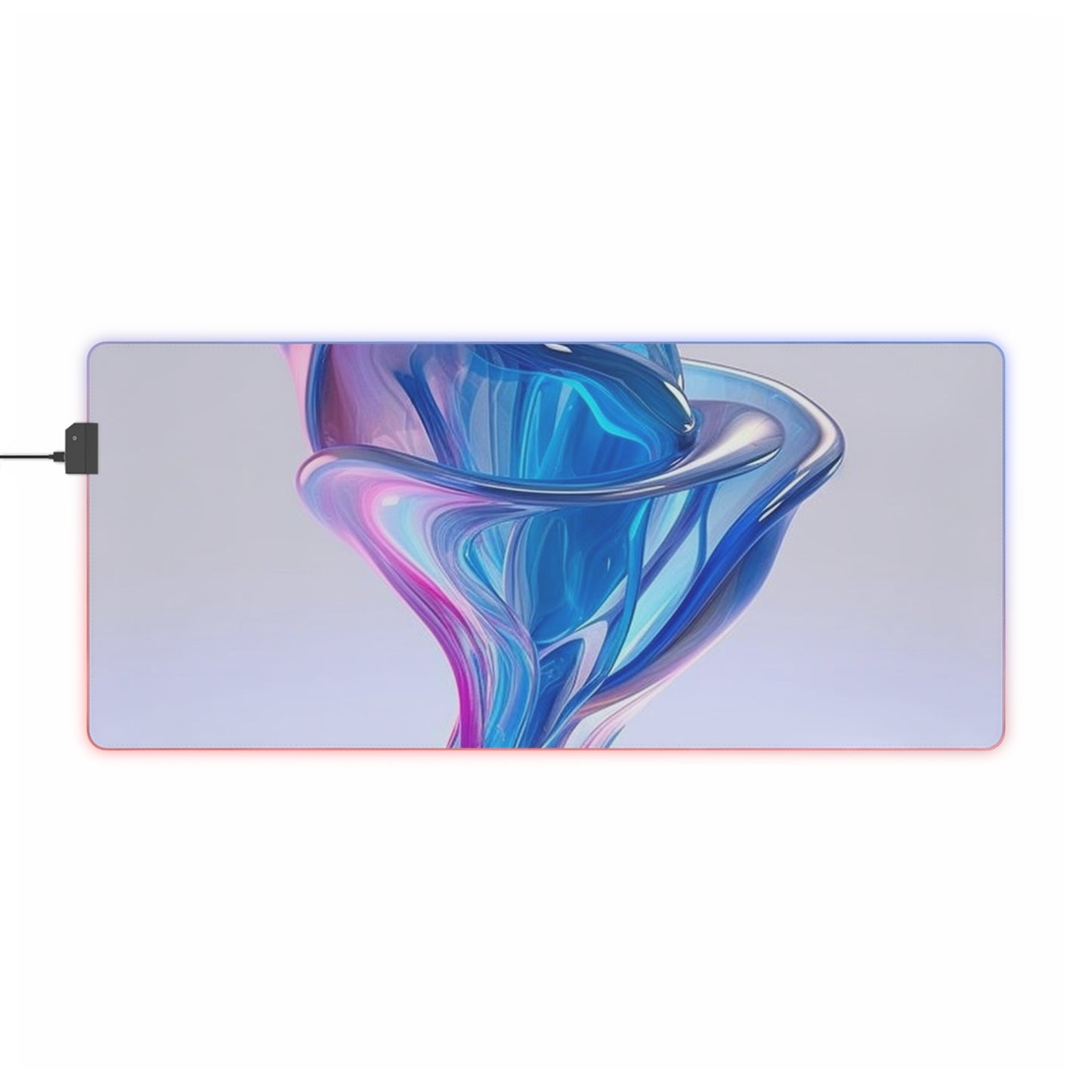 LED Gaming Mouse Pad Pink & Blue Tulip Rose 2