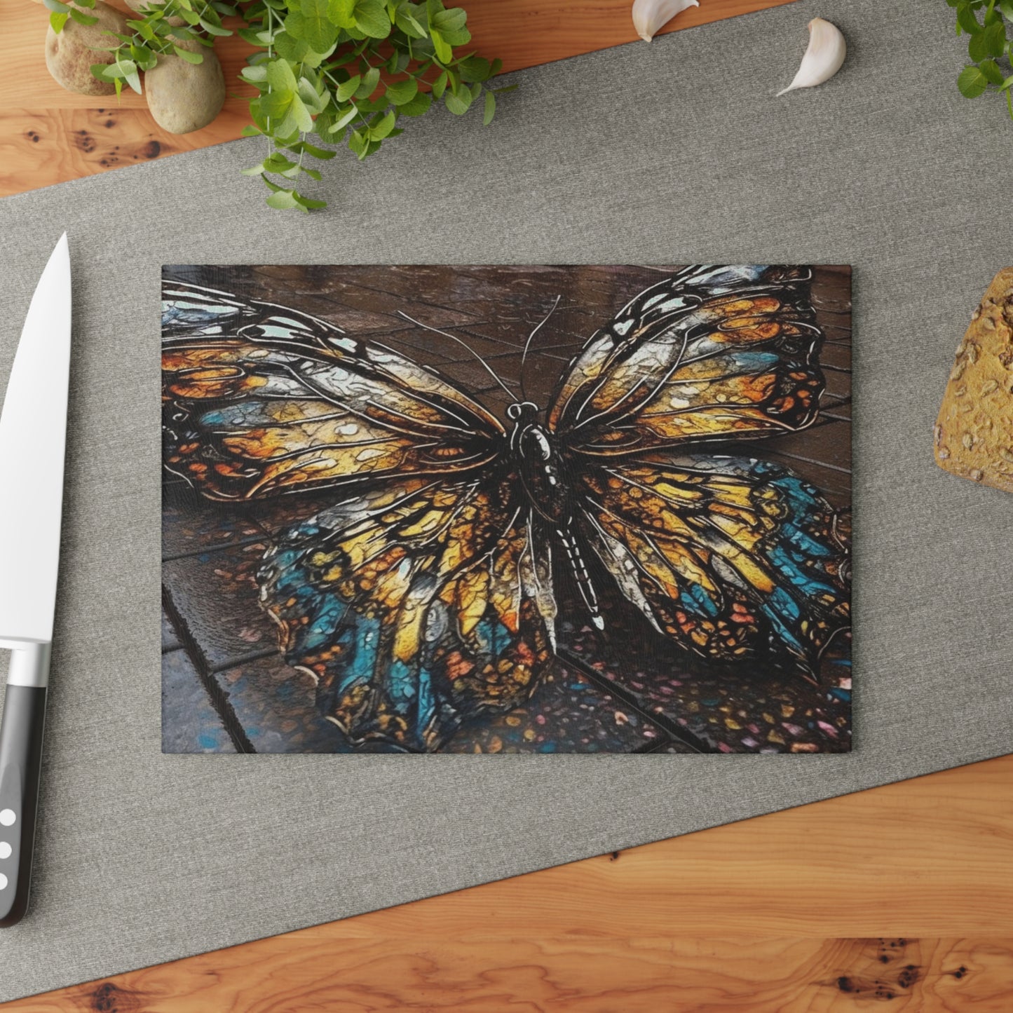 Glass Cutting Board Water Butterfly Street 1