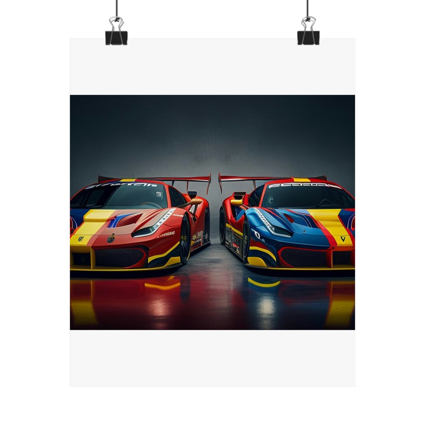 Premium Matte Vertical Posters Ferrari Red Blue 4