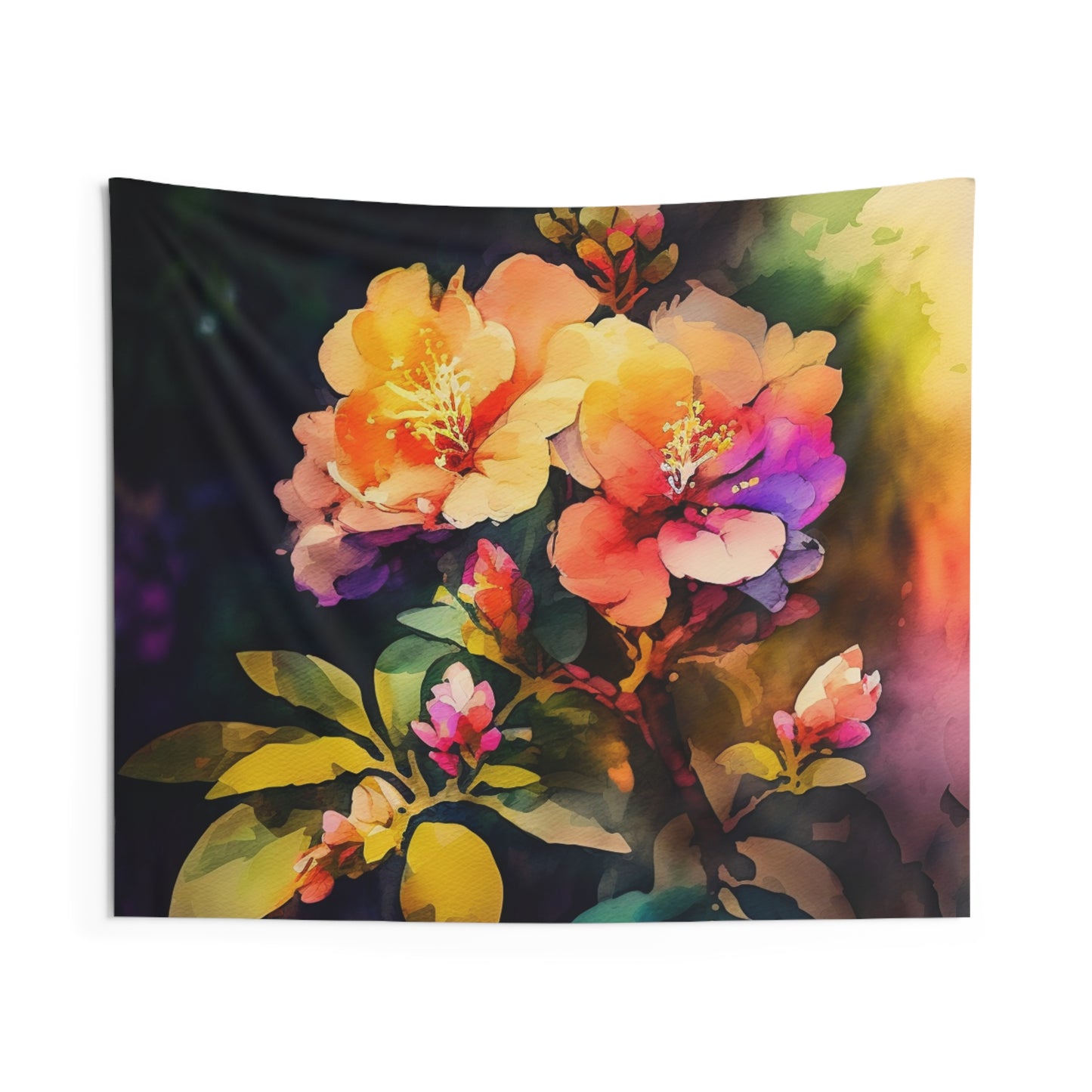 Indoor Wall Tapestries Bright Spring Flowers 2