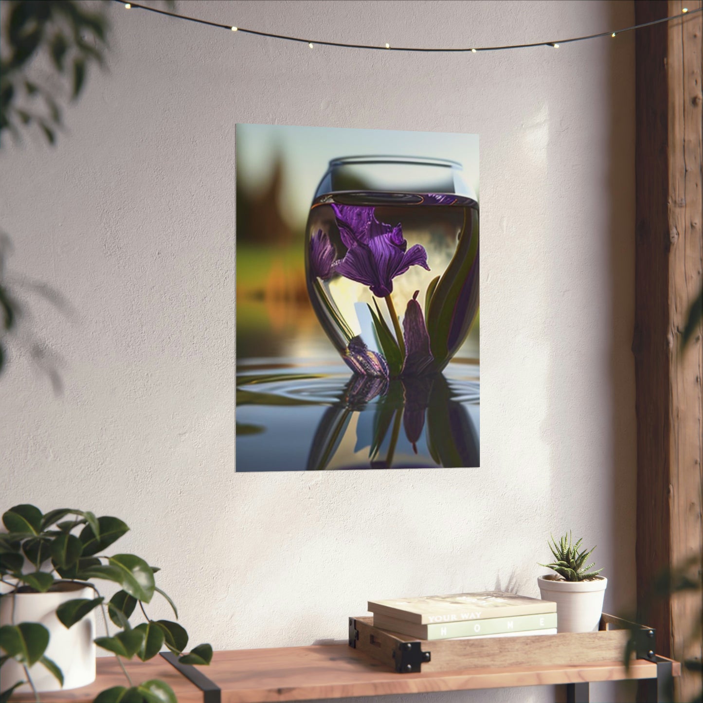 Premium Matte Vertical Posters Purple Iris in a vase 3