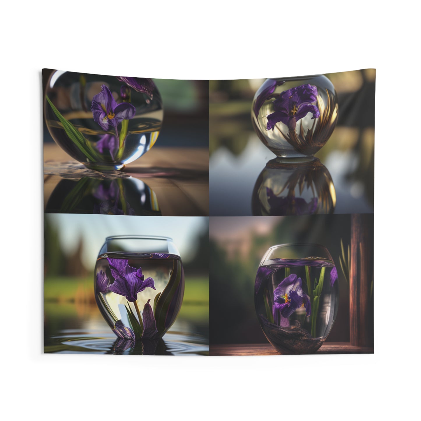 Indoor Wall Tapestries Purple Iris in a vase 5