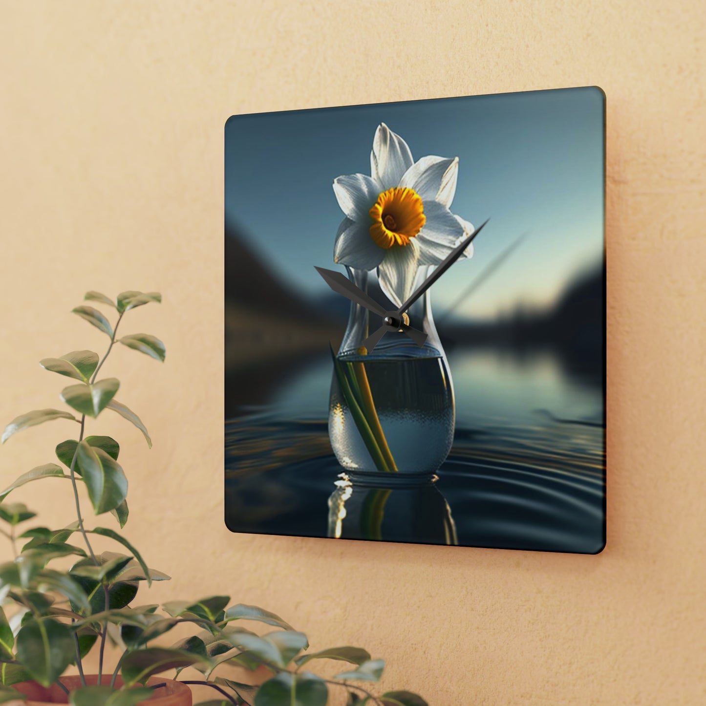 Acrylic Wall Clock Daffodil 3