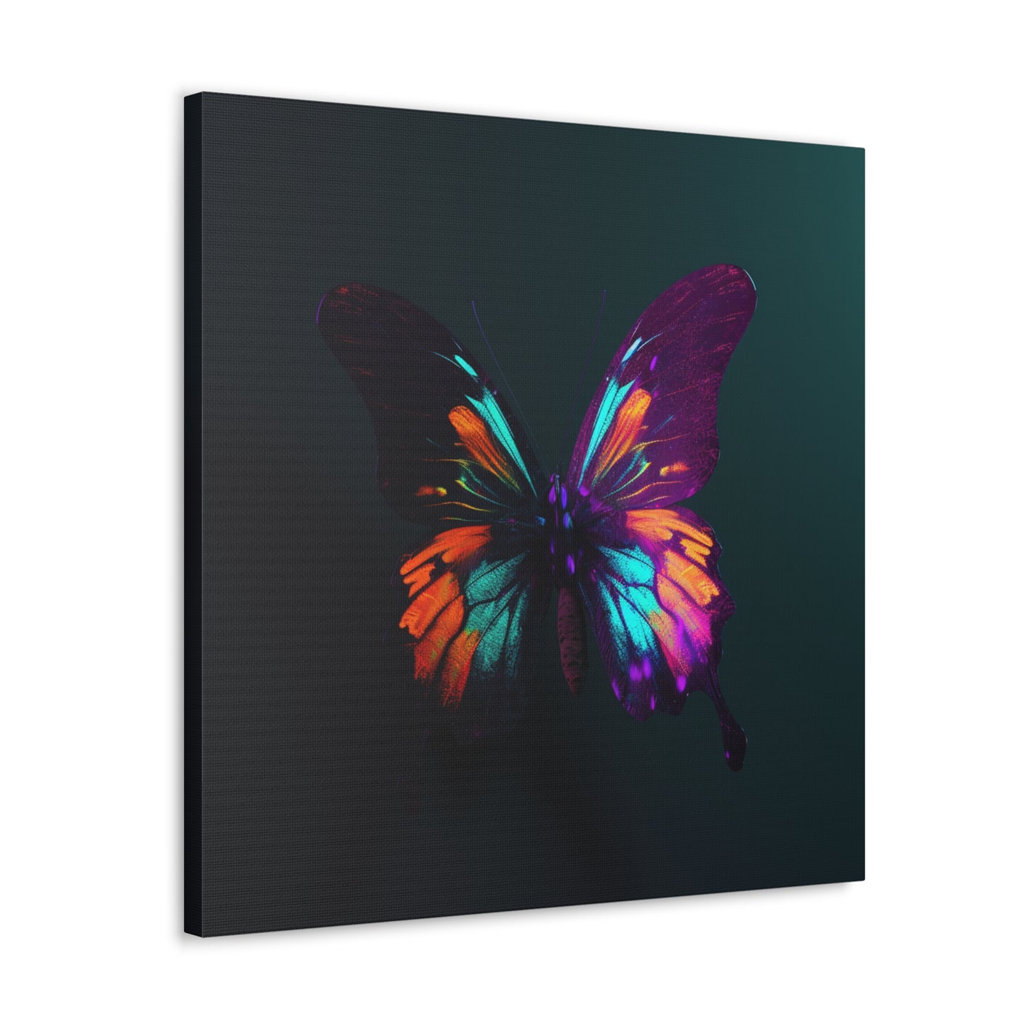 Canvas Gallery Wraps Hyper Colorful Butterfly Purple 4