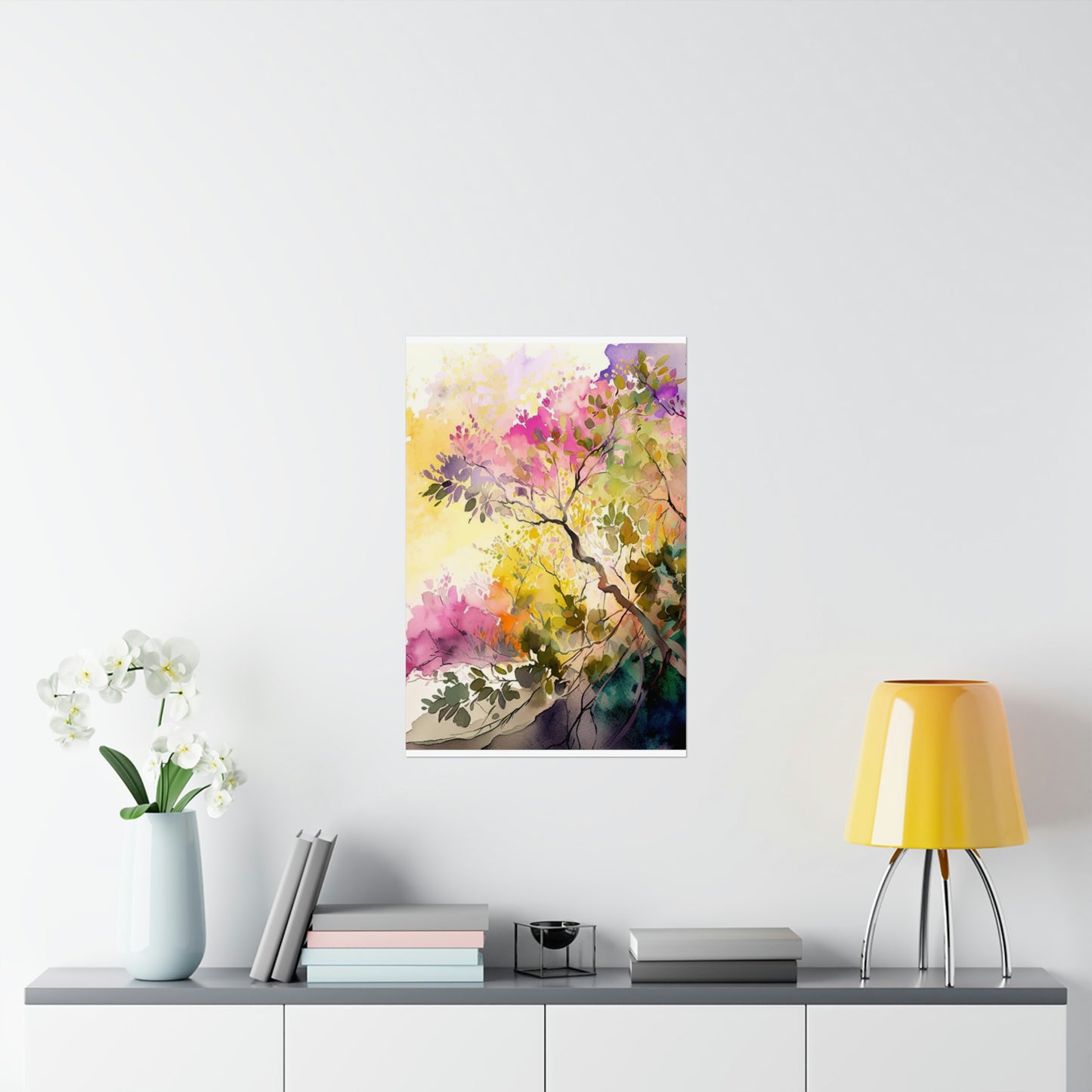 Premium Matte Vertical Posters Mother Nature Bright Spring Colors Realistic Watercolor 2