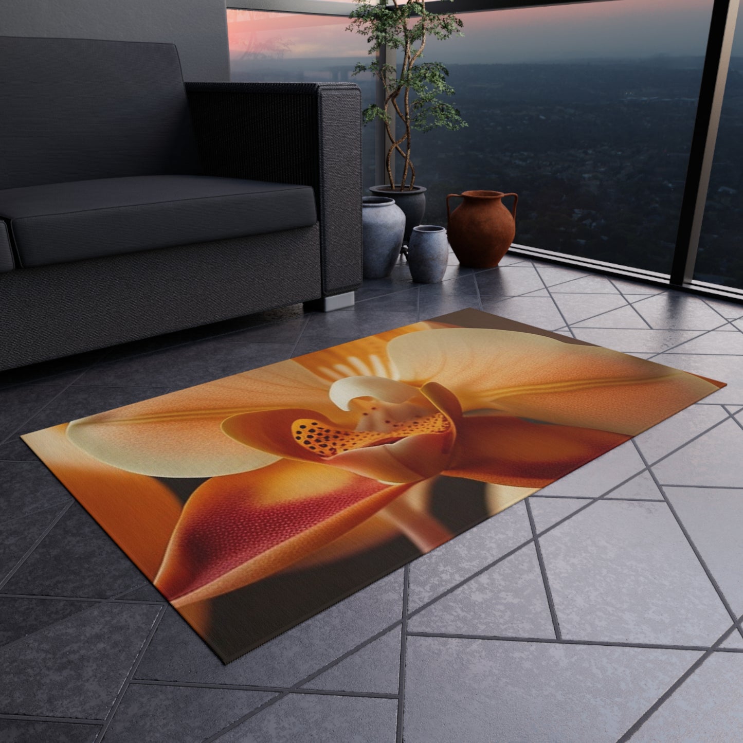 Outdoor Rug  Orange Orchid 3