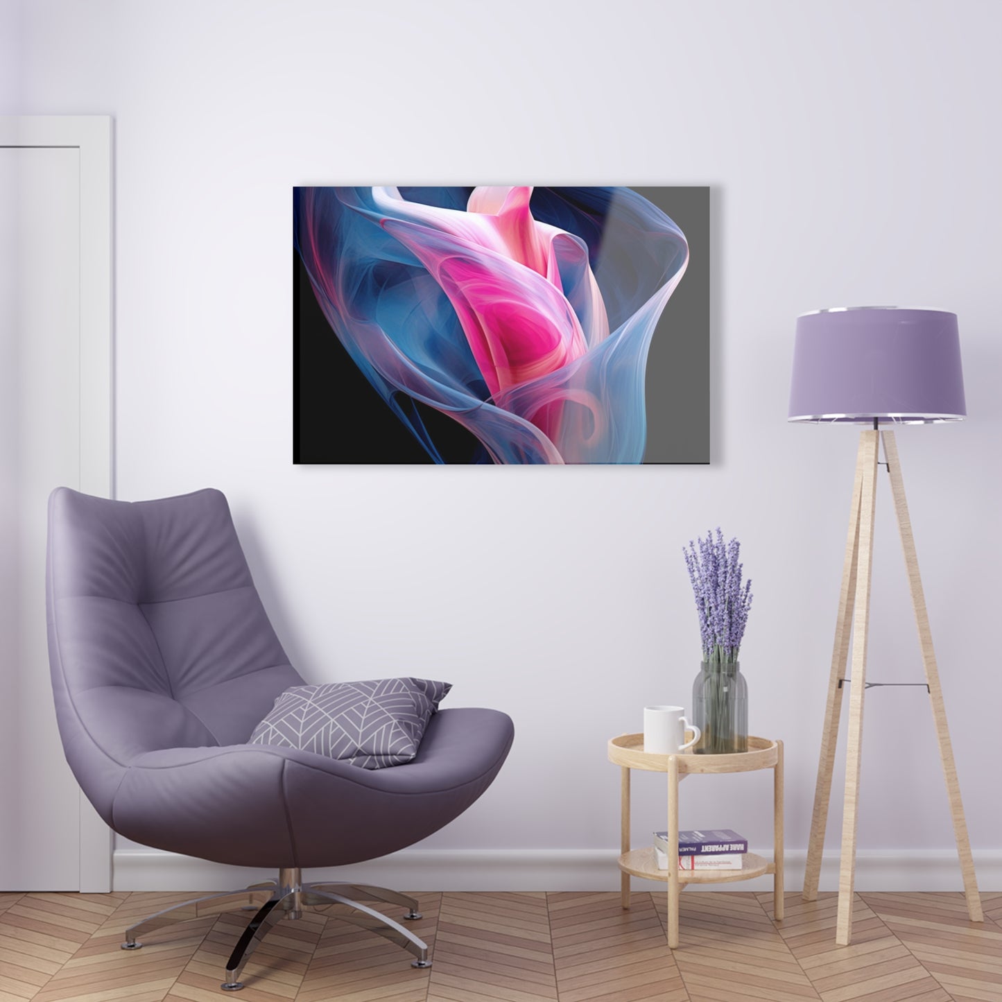 Acrylic Prints Pink & Blue Tulip Rose 3