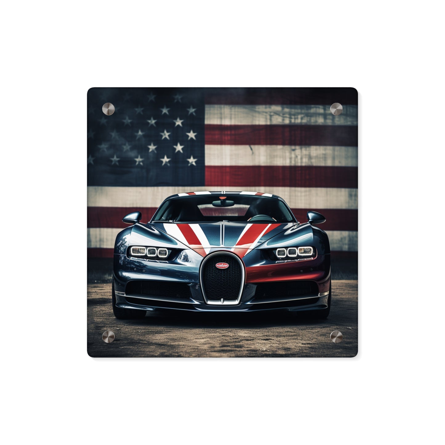 Acrylic Wall Art Panels Bugatti Flag 2