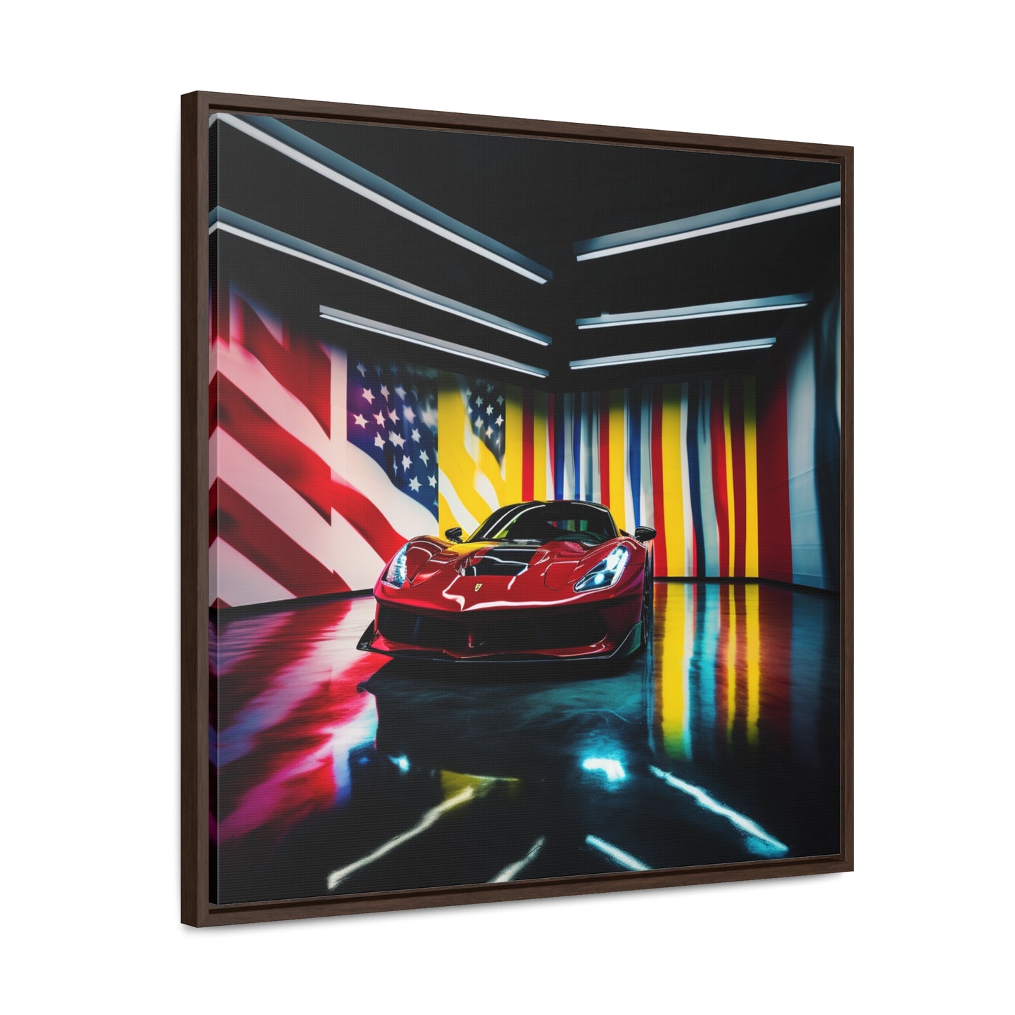 Gallery Canvas Wraps, Square Frame Macro Flag Ferrari 2