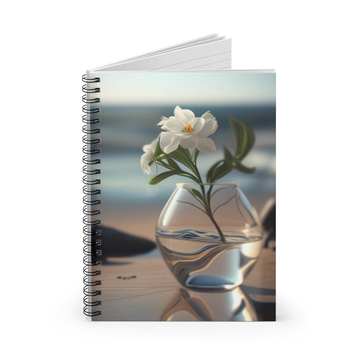 Spiral Notebook - Ruled Line Jasmine glass vase 3