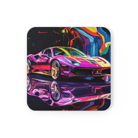 Corkwood Coaster Set Pink Macro Ferrari 2