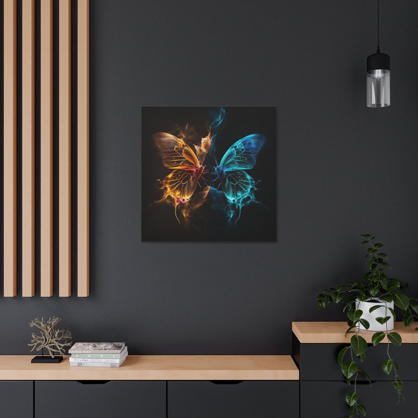 Canvas Gallery Wraps Kiss Neon Butterfly 9