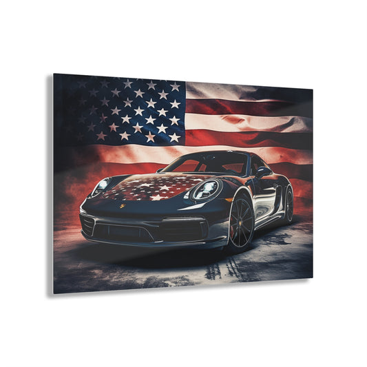 Acrylic Prints Abstract American Flag Background Porsche 2