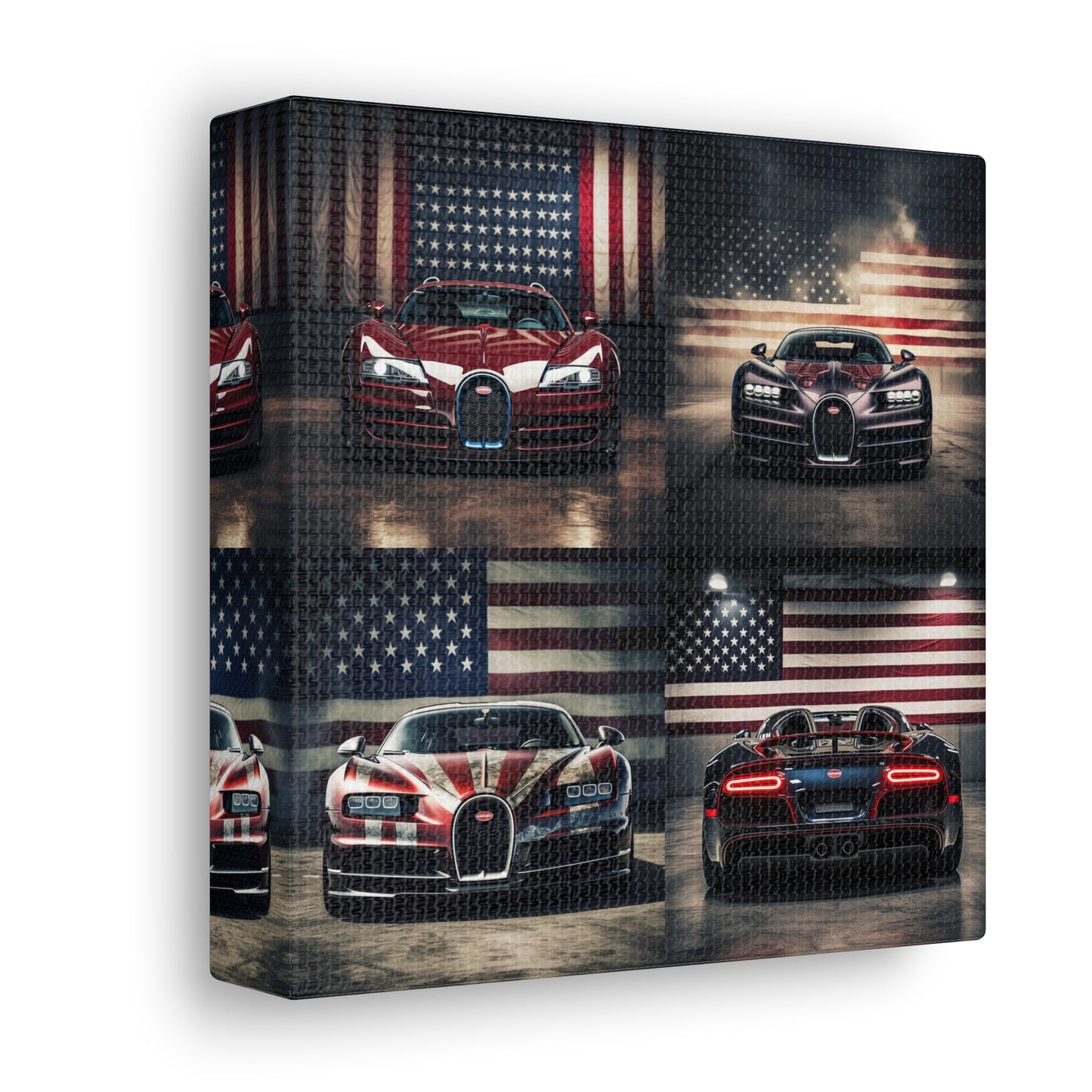 Canvas Gallery Wraps American Flag Background Bugatti 5