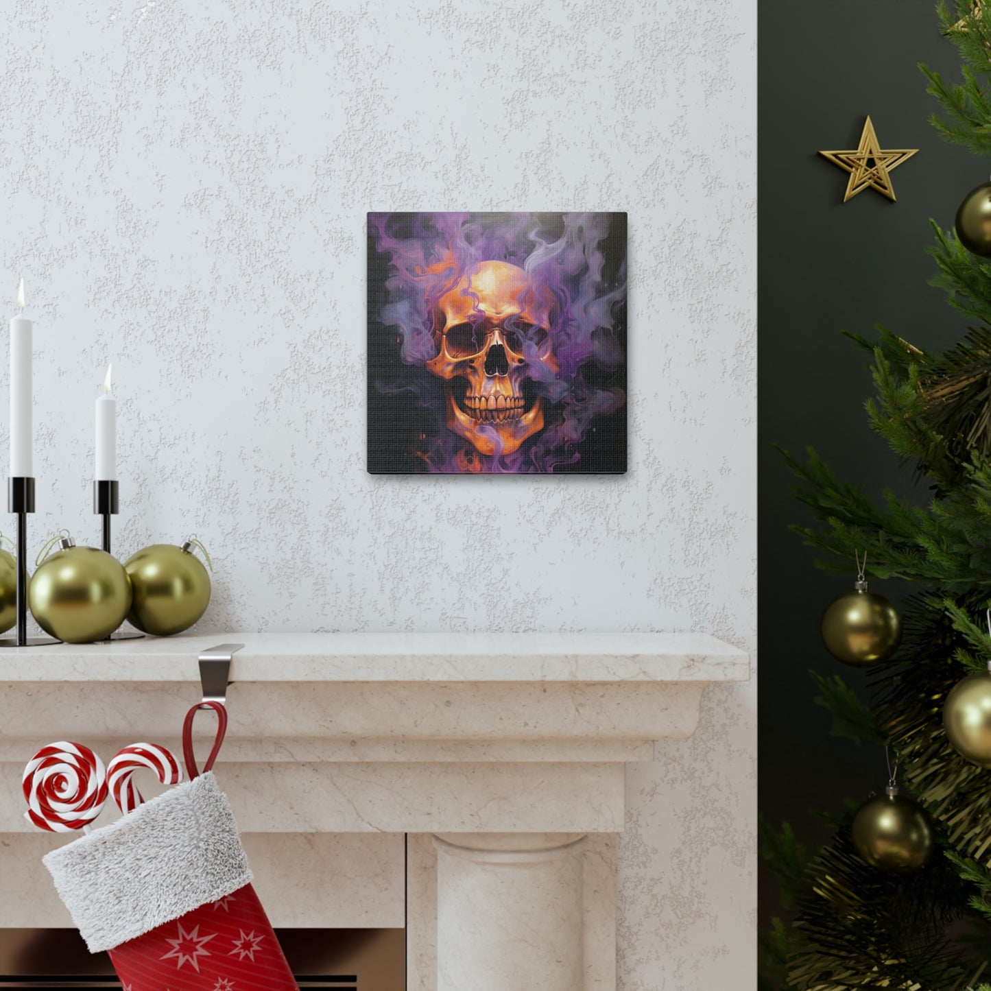 Canvas Gallery Wraps Skull Flames 4