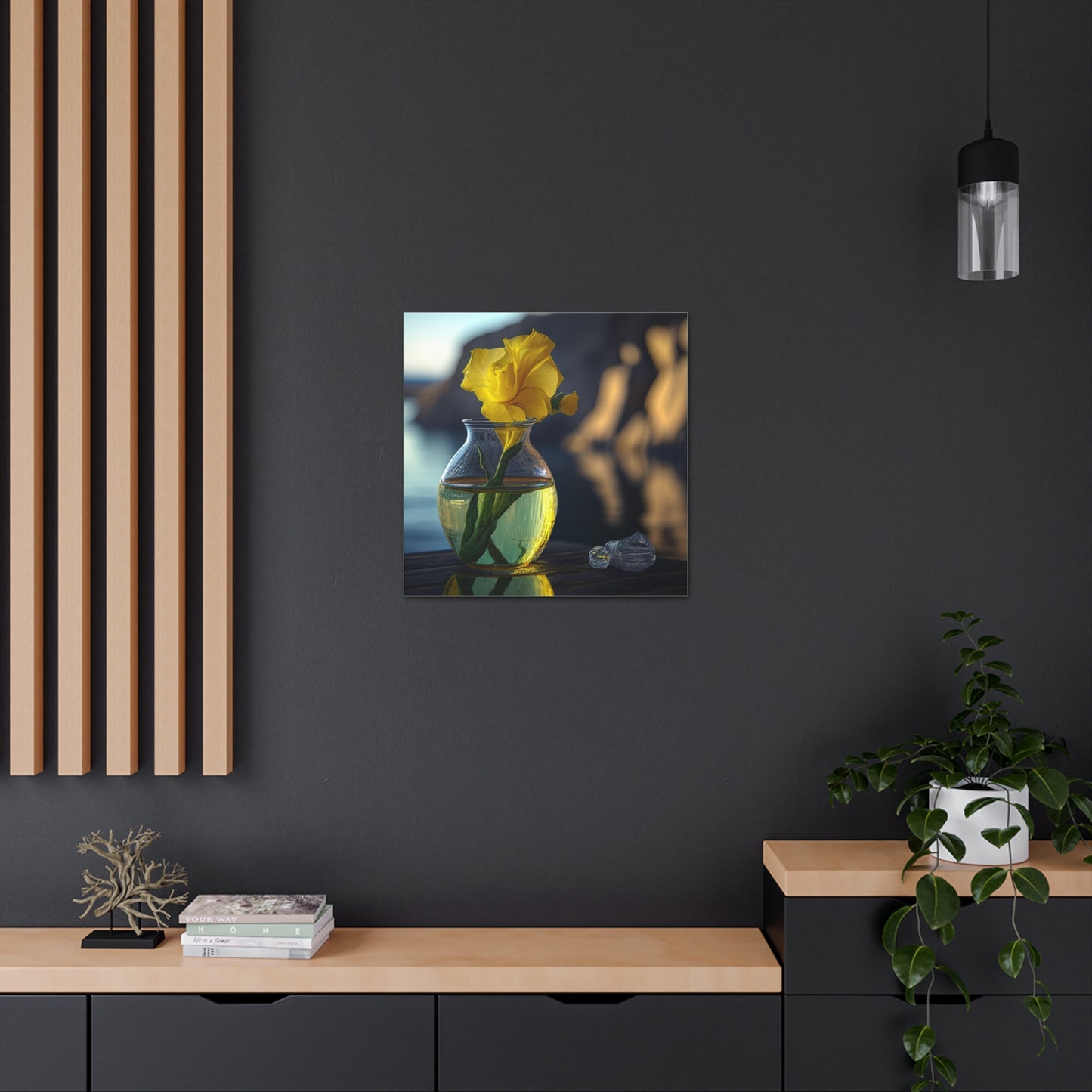 Canvas Gallery Wraps Yellow Gladiolus glass 3