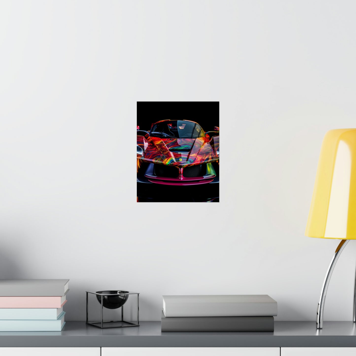 Premium Matte Vertical Posters Ferrari Neon 3