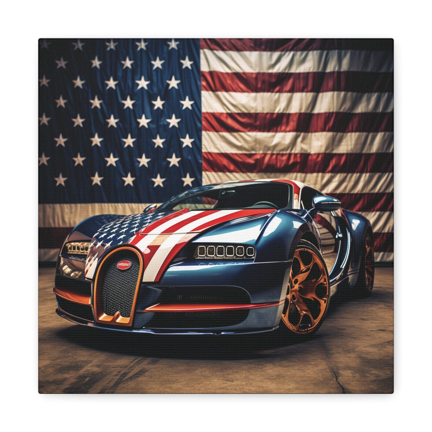 Canvas Gallery Wraps Bugatti Flag American 4